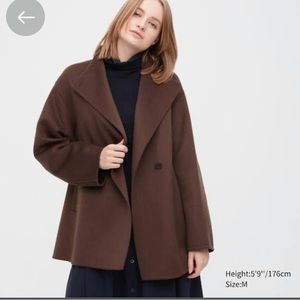 Uniqlo double face short coat size medium brown